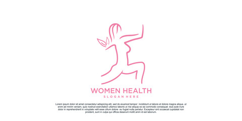 Woman health logo design and woman slim body unique concept Premium Vector Part 3
