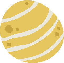 Stone with pattern flat illustration Decorative mineral