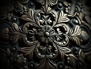 Royal vintage Victorian Gothic background Rococo venzel and whorl created with Generative AI technology