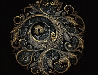 Royal vintage Victorian Gothic background Rococo venzel and whorl created with Generative AI technology