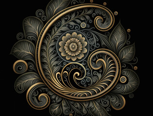 Royal vintage Victorian Gothic background Rococo venzel and whorl created with Generative AI technology