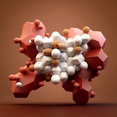 3d render of molecule model