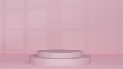 Minimalist podium exhibition shape award arena studio foundation.
Empty fashion podium, vacant pedestal, stage, showcase stand, blank product display platform. Premium design. 3d render.