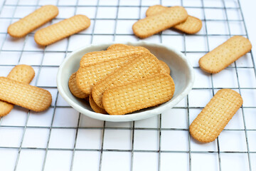 Biscuits on white background.