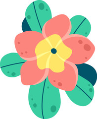 Tropical flower flat illustration Exotic plant