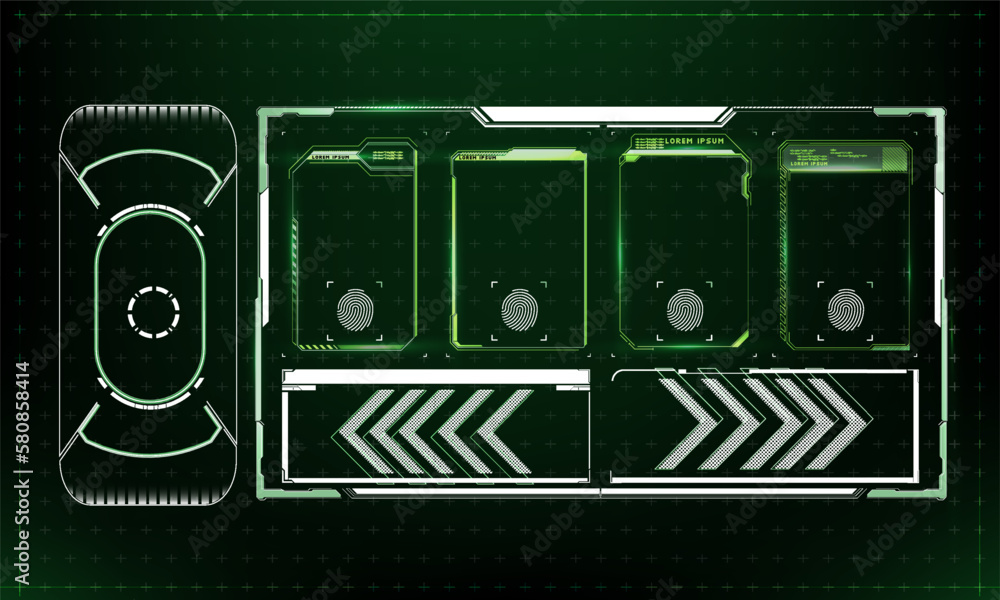 Poster futuristic vector hud interface screen design. digital callouts titles. hud ui gui futuristic user i
