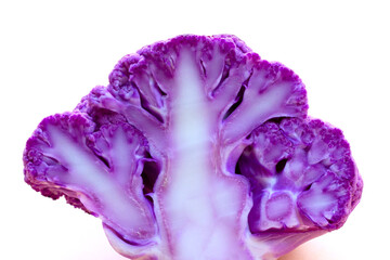 Purple cauliflower on old rose color background.