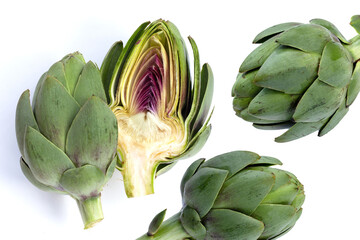 Obraz premium Fresh artichoke on white background