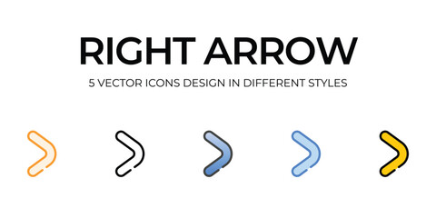 Fototapeta premium right arrow icons set vector illustration. vector stock,