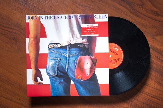 Bruce Springsteen vinyl music album title Born in the U.S.A. Udine Italy_March 09 2023