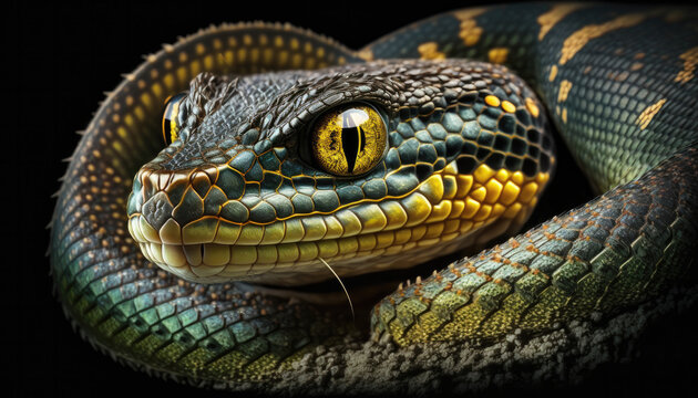 Close up shot Snake face | Generative AI