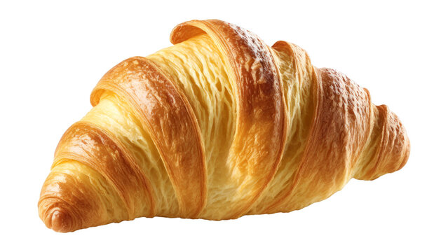 Croissant isolated on transparent background. generative ai