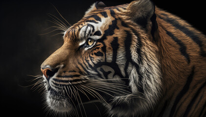 Side portrait of a tiger | Generative AI