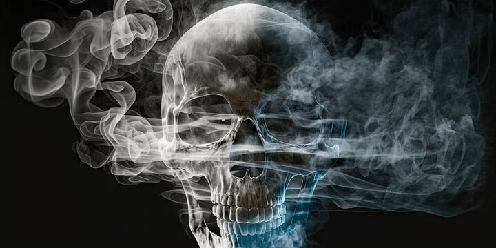 skull - smoke, generative ai