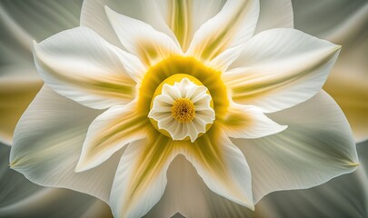  a white flower with a yellow center surrounded by white petals.  generative ai