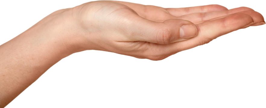 Businesswoman hand showing gesture isolated on white background. - Powered by Adobe