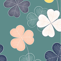 Watercolor various flowers and leaves stripes