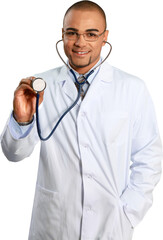 Fototapeta premium Doctor Examining with Stethoscope - Isolated