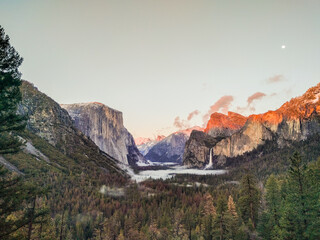 view of yosemite national park during sunset