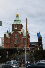 Uspenski Cathedral Helisnki Orthodox Cityscape Cloudy Church Architecture