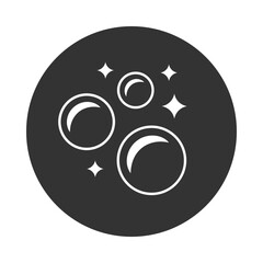 Fototapeta premium Glossy shiny and soap foam silhouette isolated on white background. Cleaning concept. Vector illustration