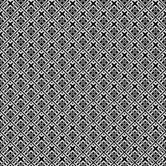 Seamless surface pattern with ethnic ornament. Black crossed diagonal stripes grill on white background. Crosses, strokes, diamonds and stripes motif. Geometric wallpaper. Digital paper, print. Vector