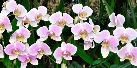 Orchid flowers in white and pink colors ai Generated, generative AI, CGI graphics