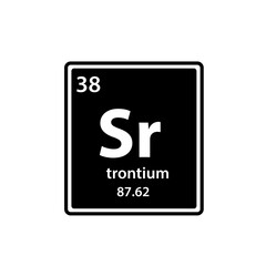 Strontium element periodic table icon vector logo design template