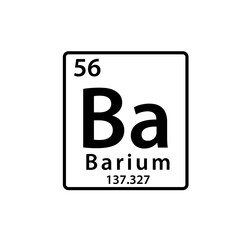 Barium element periodic table icon vector logo design template