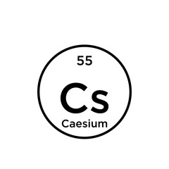 Caesium element periodic table icon vector logo design template