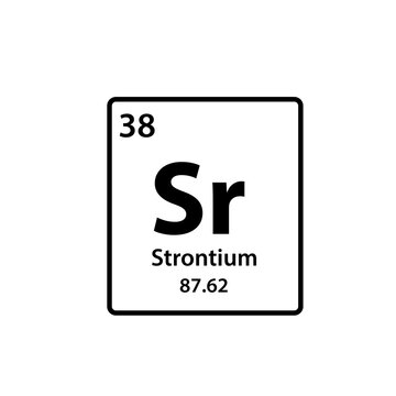 Strontium element periodic table icon vector logo design template