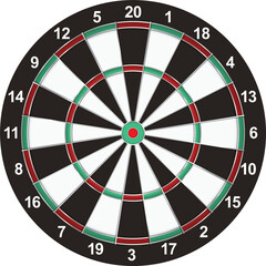 Realistic Dart Board Illustration