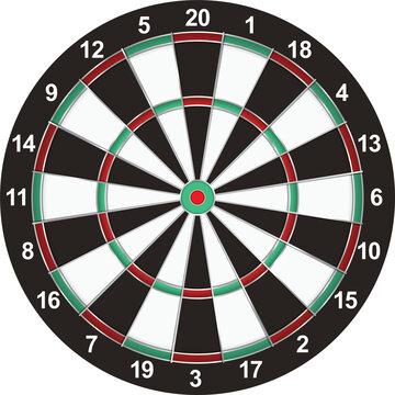 Realistic Dart Board Illustration