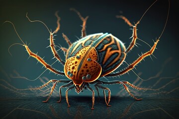 Illustration of a tick. Ai generated.