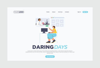 Obraz na płótnie Canvas A website for the Daring Days Homepage design illustrations vector.