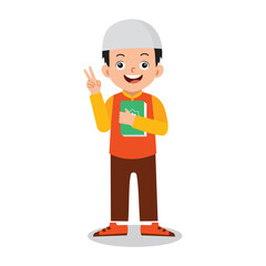 male muslim hugging quran or holy book of islam