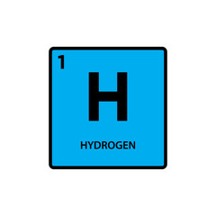 Obraz premium Hydrogen element periodic table icon vector logo design template