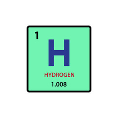 Hydrogen element periodic table icon vector logo design template