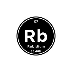 Rubidium element periodic table icon vector logo design template