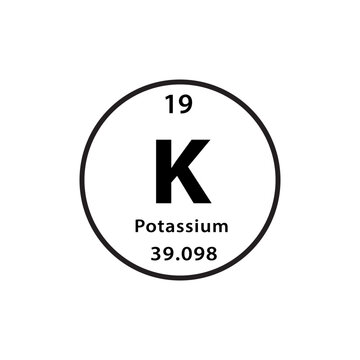 Potassium element periodic table icon vector logo design template