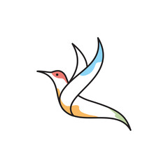 Obraz premium Bird Logo Colorfull Design Illustration
