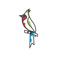 Cardinal Bird Colorful Illustration Vector Stock
