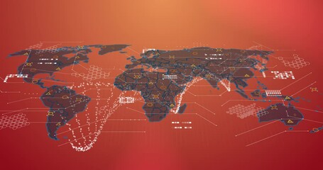 Animation of dna strand, world map and data processing - Powered by Adobe