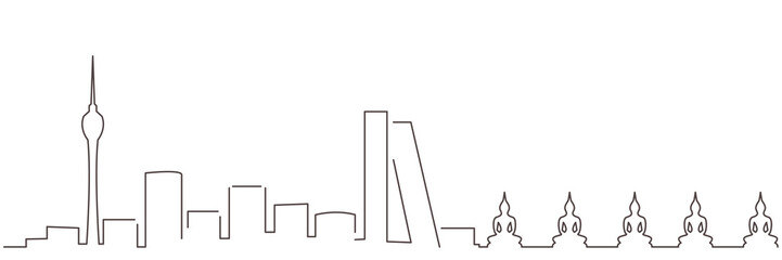 Colombo Dark Line Simple Minimalist Skyline With White Background