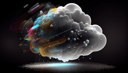 Cloud computing technology concept. Futuristic illustration AI generated- Generative AI
