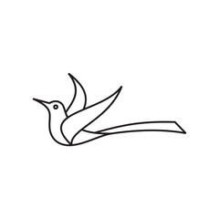 bird continuous line design on white background