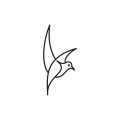bird continuous line design on white background