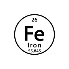Fe element periodic table icon vector logo design