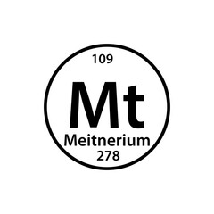 Mt element periodic table icon vector logo design