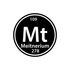 Mt element periodic table icon vector logo design